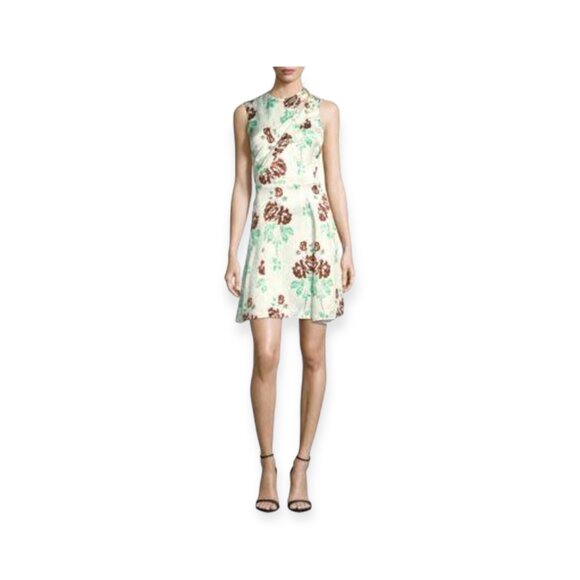 Victoria Beckham SS17 Rose Crepon D‑Ring Mini Dress UK8 US4, NWT - Picture 1 of 16